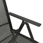 Silla de jardín reclinables 2 uds textileno aluminio negro