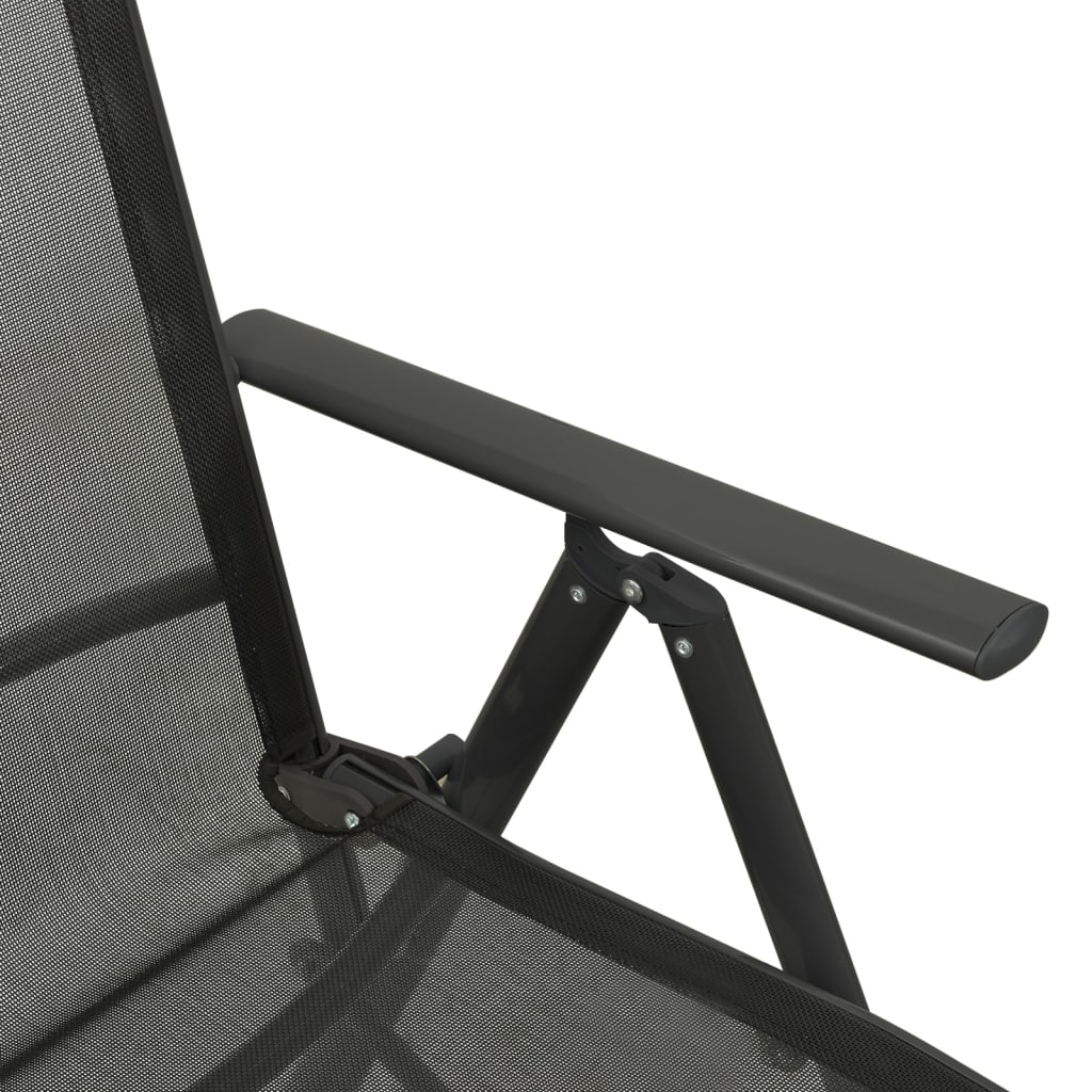 Silla de jardín reclinables 2 uds textileno aluminio negro