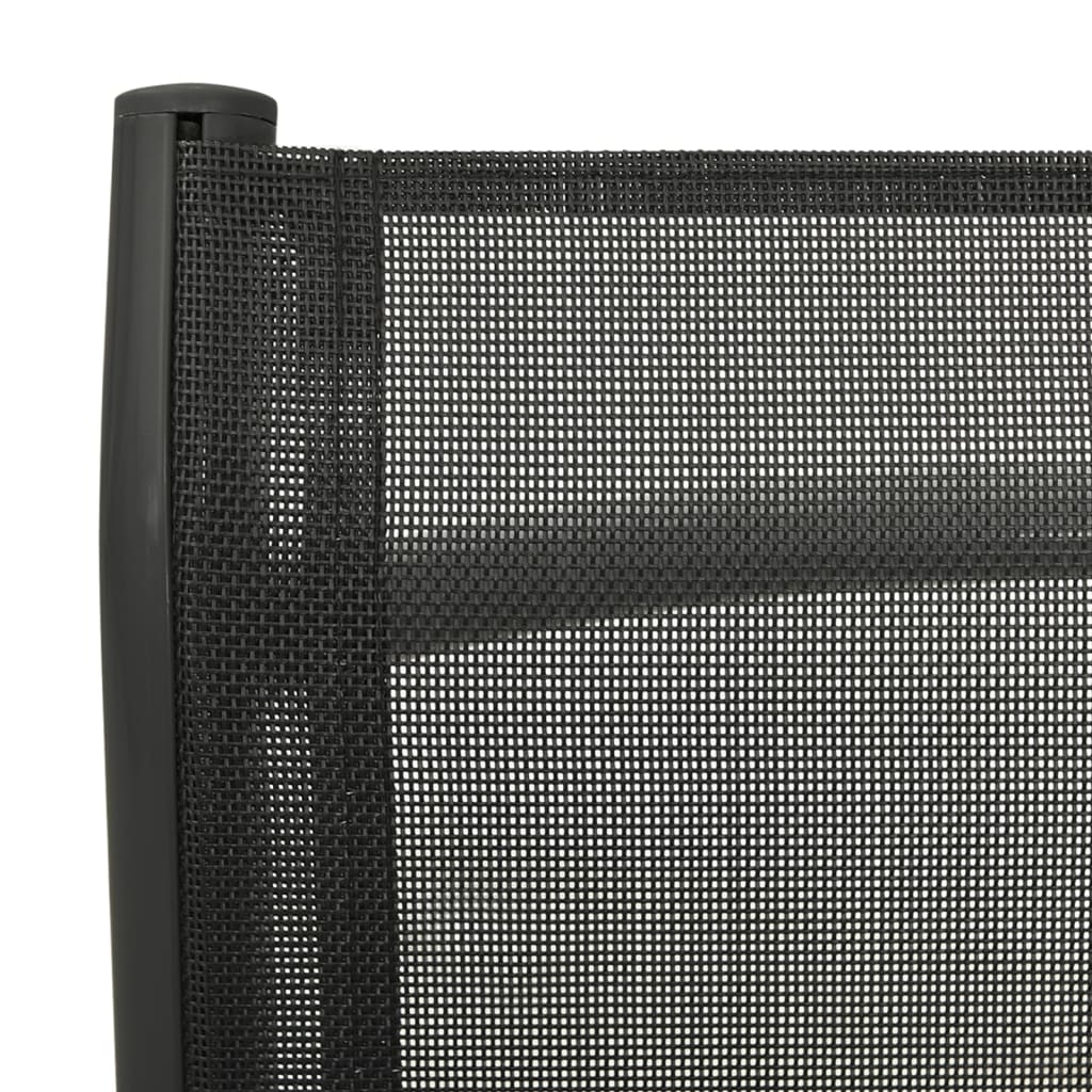 Silla de jardín reclinables 2 uds textileno aluminio negro