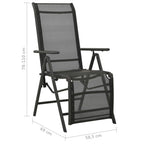 Silla de jardín reclinables 2 uds textileno aluminio negro