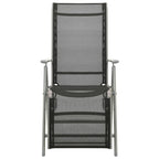 Silla de jardín reclinable textileno y aluminio plateado