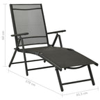 Set de muebles de jardín 3 piezas textilene aluminio negro