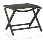 Set de muebles de jardín 3 piezas textilene aluminio negro