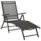 Set de muebles de jardín 3 piezas textilene aluminio negro