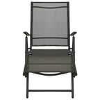 Set de muebles de jardín 3 piezas textilene aluminio negro