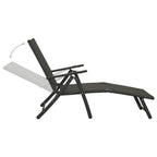Set de muebles de jardín 3 piezas textilene aluminio negro
