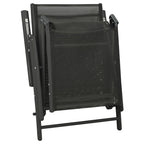 Set de muebles de jardín 3 piezas textilene aluminio negro