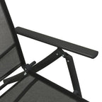 Set de muebles de jardín 3 piezas textilene aluminio negro