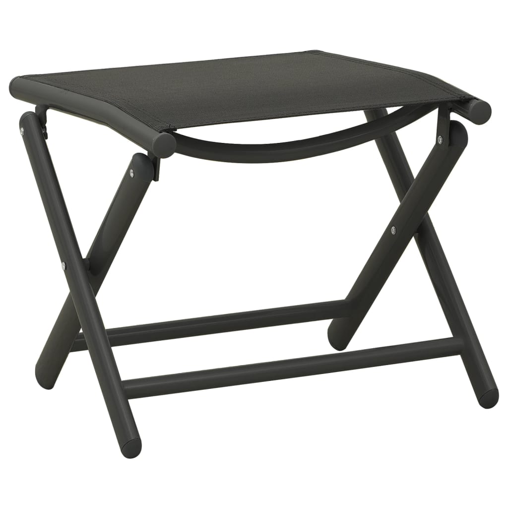 Set de muebles de jardín 3 piezas textilene aluminio negro
