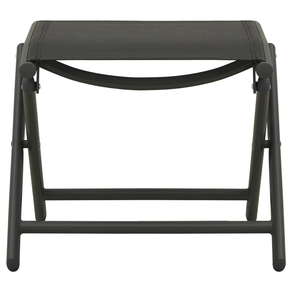 Set de muebles de jardín 3 piezas textilene aluminio negro
