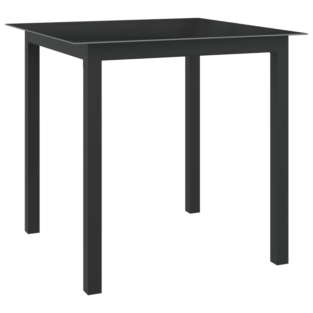 Light grey aluminium and glass garden table 150x90x74 cm