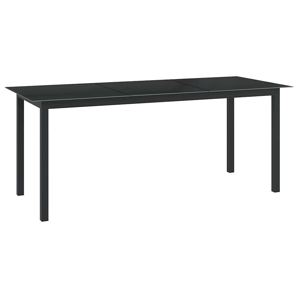 Light grey aluminium and glass garden table 150x90x74 cm