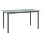 Mesa de jardim em alumínio e vidro cinza claro 150x90x74 cm