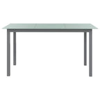 Mesa de jardín de aluminio y vidrio gris claro 150x90x74 cm