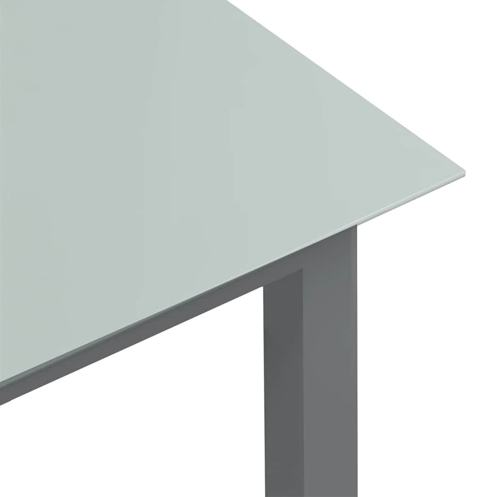 Mesa de jardín de aluminio y vidrio gris claro 150x90x74 cm