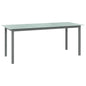 Mesa de jardim em alumínio e vidro cinza claro 150x90x74 cm