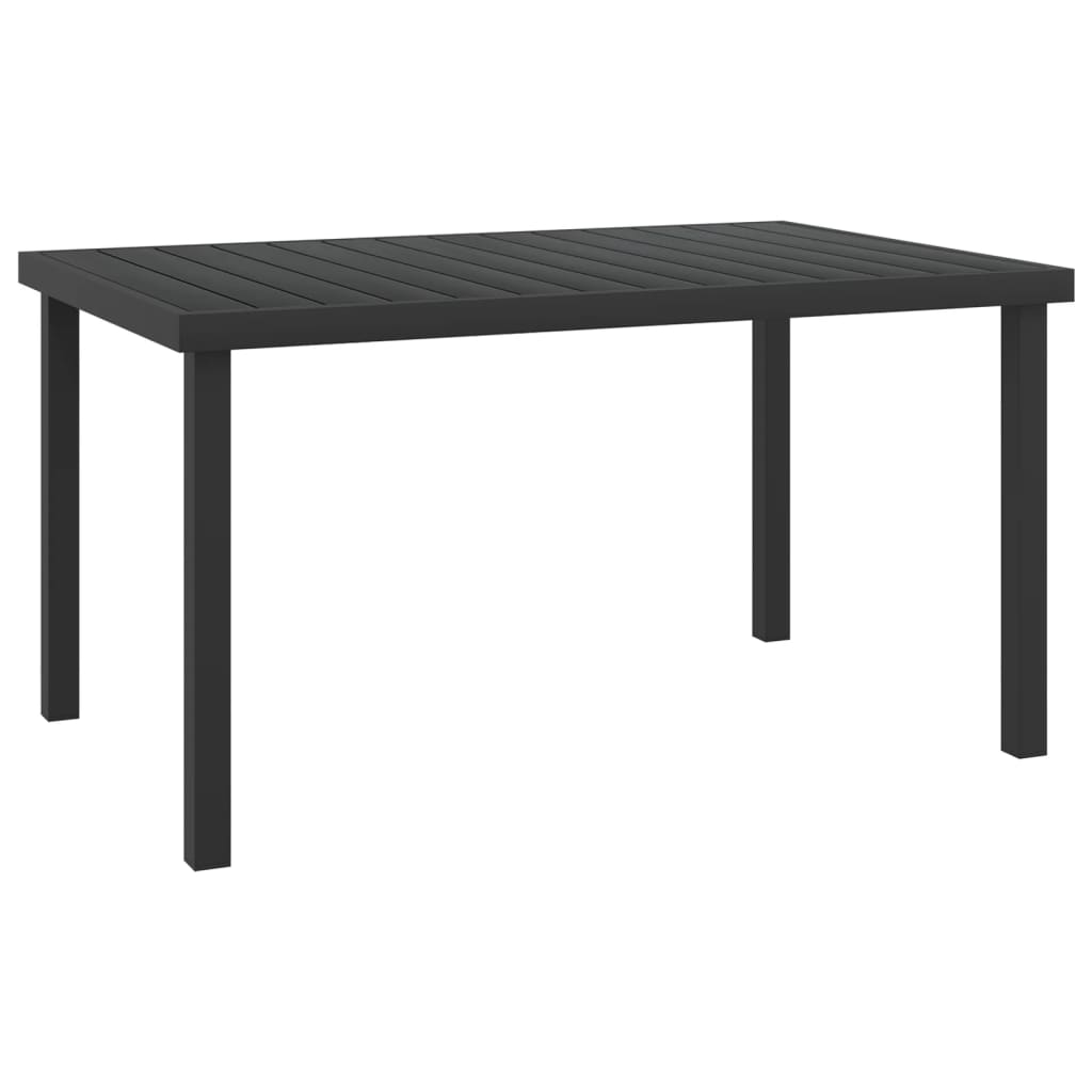 Mesa de jardín de aluminio y WPC marrón 140x90x74 cm