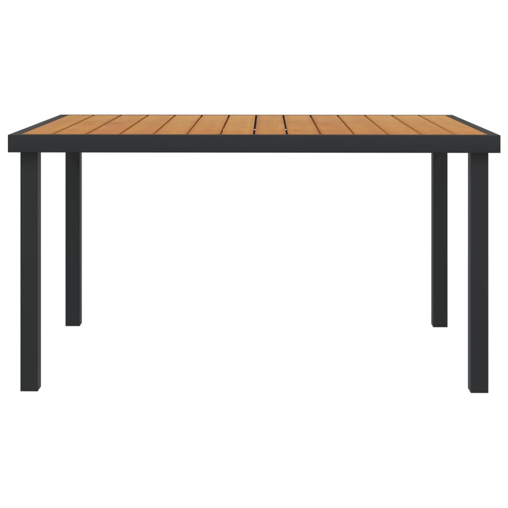 Mesa de jardín de aluminio y WPC marrón 140x90x74 cm