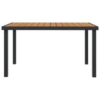 Mesa de jardín de aluminio y WPC marrón 140x90x74 cm