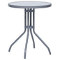 Mesa de jardín acero y vidrio gris claro 80 cm