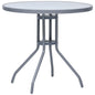 Mesa de jardín acero y vidrio gris claro 80 cm