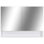 Armario de baño con espejo MDF blanco 80x15x60 cm