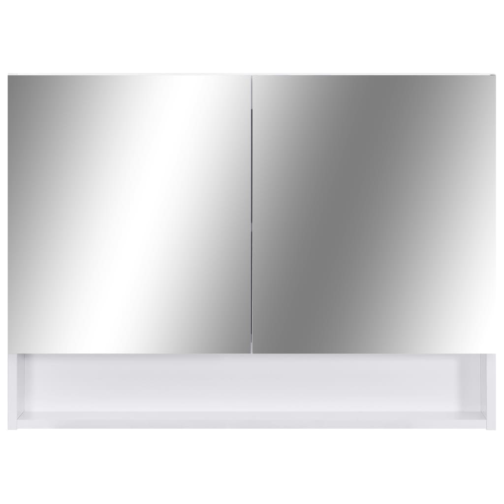 Armario de baño con espejo MDF blanco 80x15x60 cm