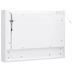 Armario de baño con espejo MDF blanco 80x15x60 cm