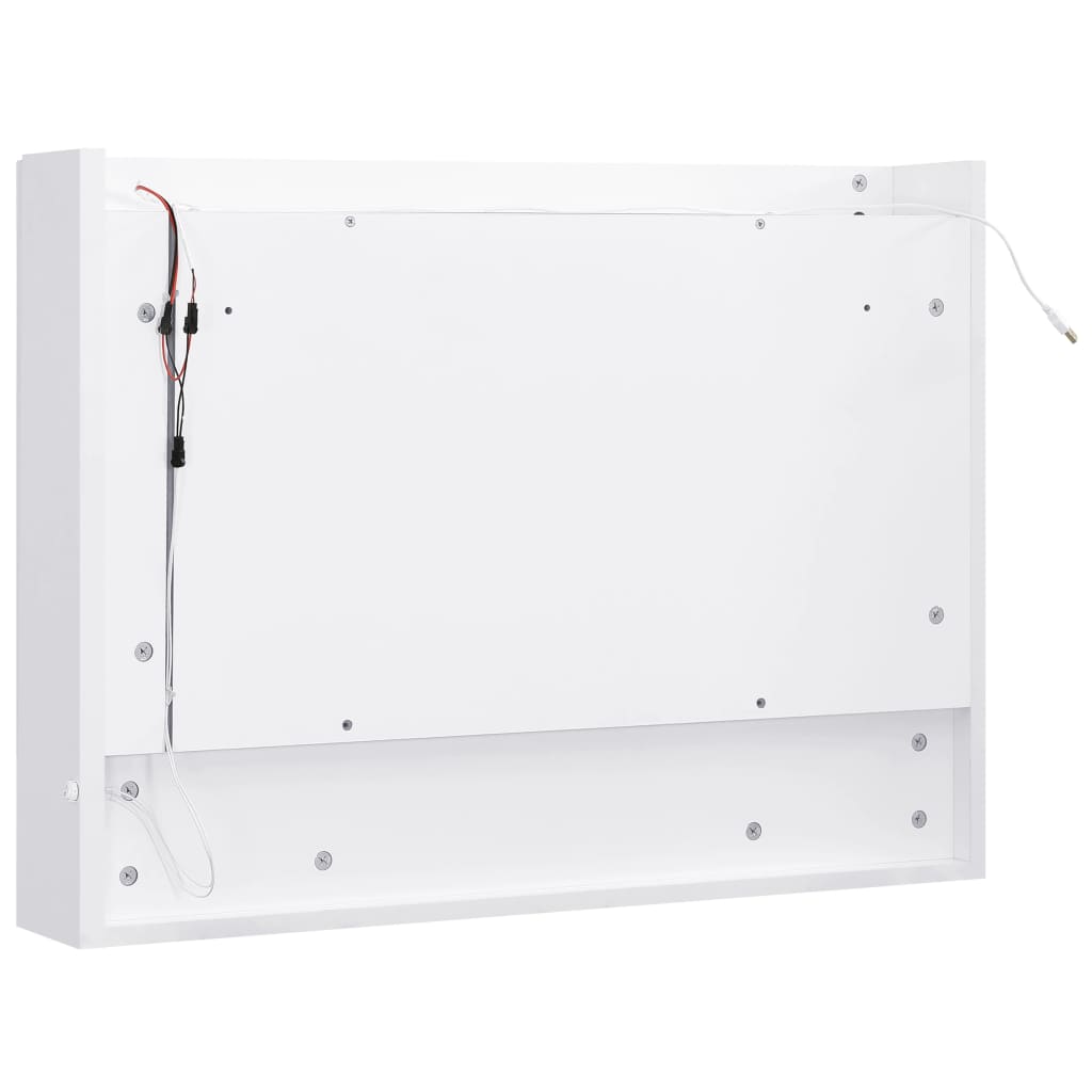 Armario de baño con espejo MDF blanco 80x15x60 cm