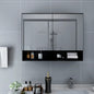 Black mirrored bathroom cabinet 80x15x60 cm