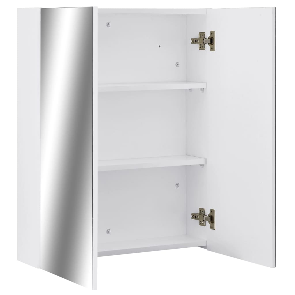 323607 Bathroom Mirror Cabinet White 60x15x75 cm MDF
