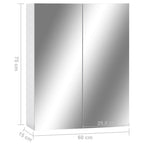 323607 Bathroom Mirror Cabinet White 60x15x75 cm MDF