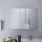Armario de baño con espejo MDF blanco 80x15x60 cm