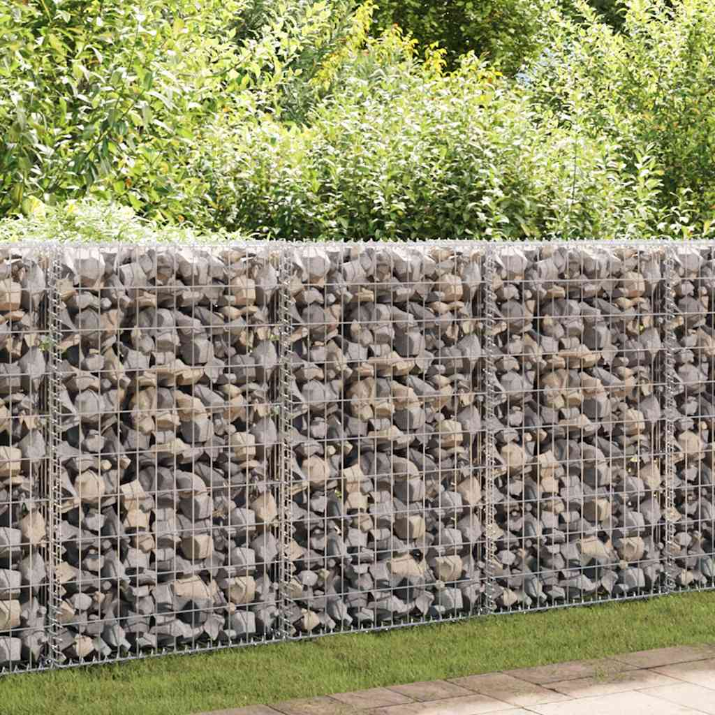 Muro de gaviones con cubiertas acero galvanizado 100x60x100 cm
