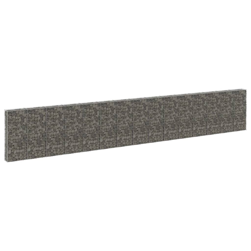 Muro de gaviones con cubiertas acero galvanizado 100x60x100 cm