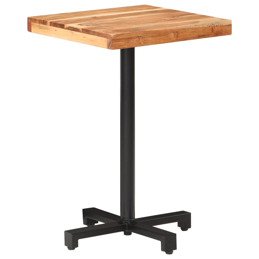 Mesa de bistró cuadrada madera de mango maciza 50x50x75 cm