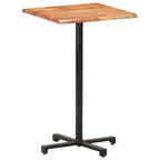 Mesa alta de bar borde natural madera maciza acacia 60x60x110cm