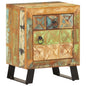 Mesa de cabeceira de madeira maciça reciclada 40x30x50 cm