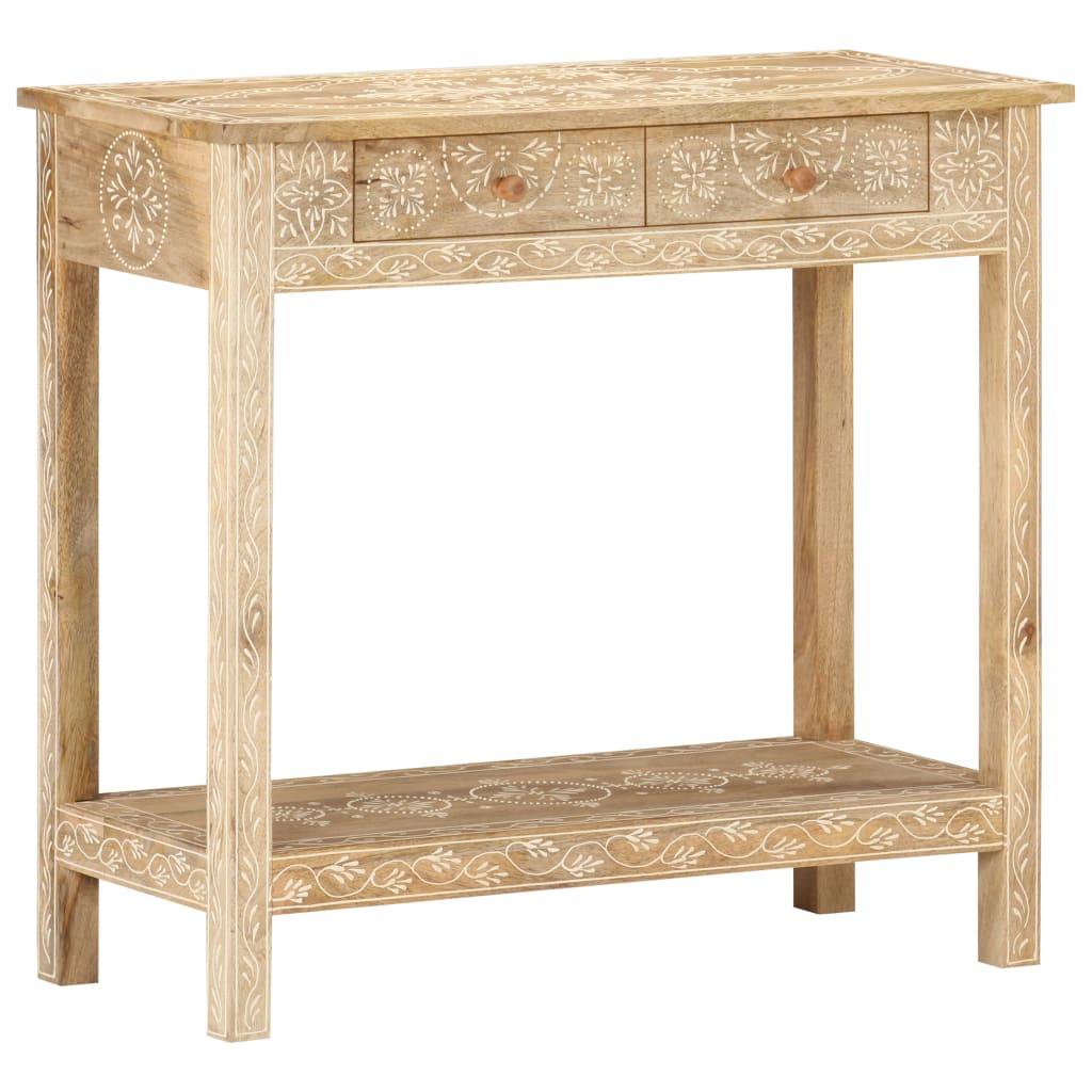 Mesa consola de madera maciza de mango 80x35x74 cm