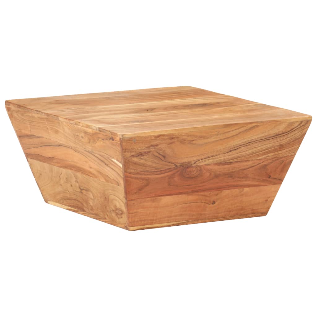 Mesa de centro forma de V madera maciza de acacia 66x66x30 cm