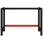 Estructura de banco de trabajo metal negro y rojo 120x57x79 cm