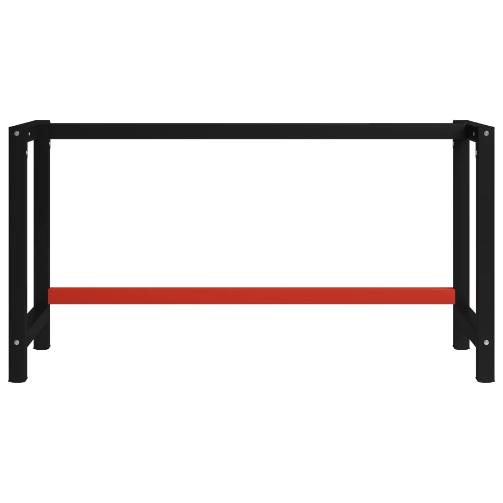 Banco de trabajo estructura metal negro y rojo 150x57x79 cm