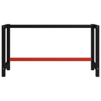 Banco de trabajo estructura metal negro y rojo 150x57x79 cm