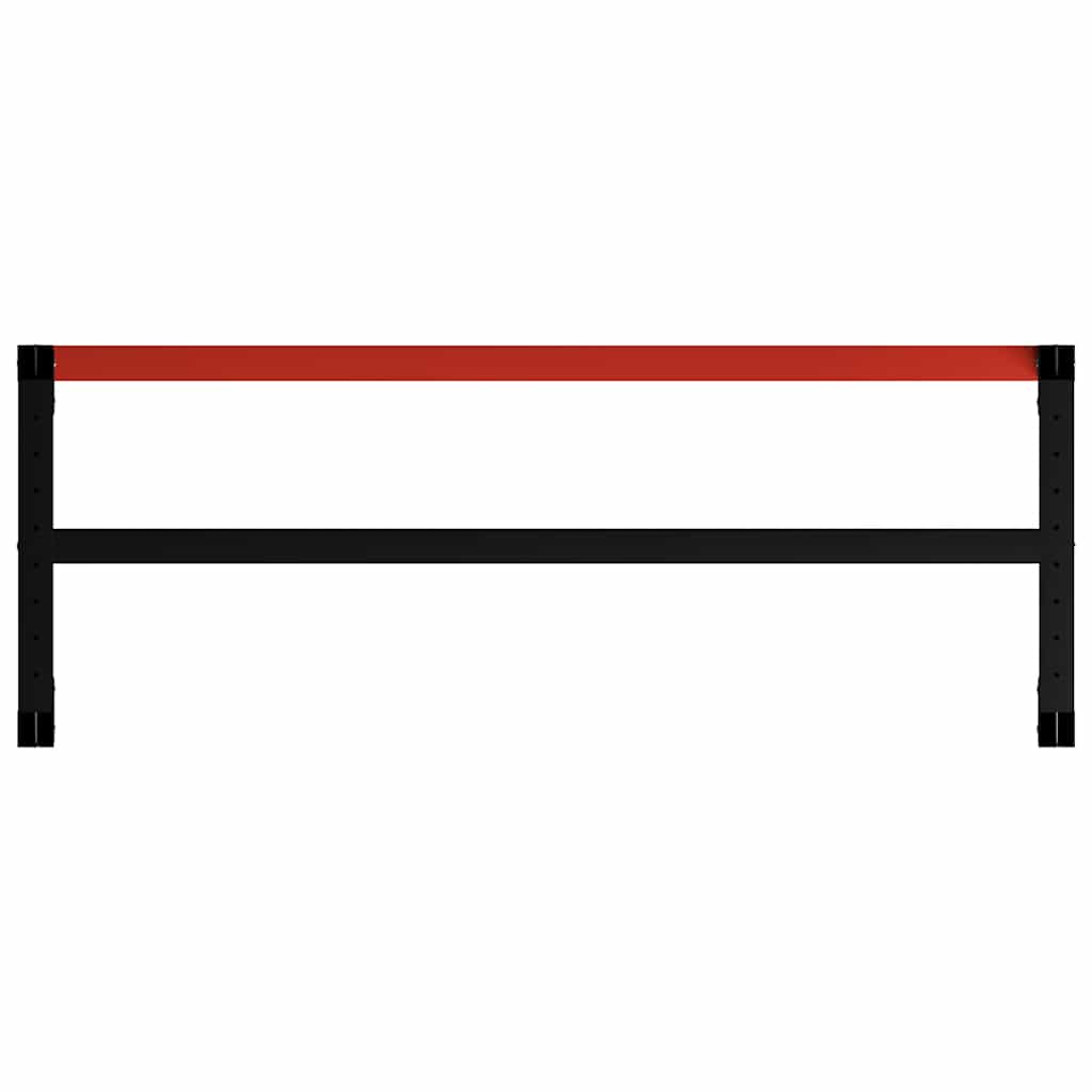 Banco de trabajo estructura metal negro y rojo 150x57x79 cm