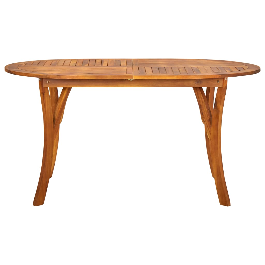 Mesa de jardín de madera maciza de acacia 150x90x75 cm