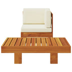 Muebles de jardín 2 pzas cojines blanco crema madera de acacia