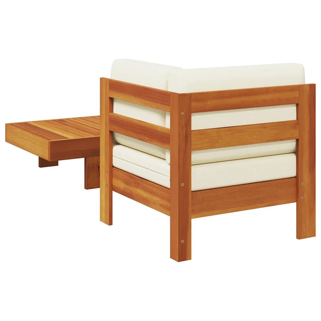 Muebles de jardín 2 pzas cojines blanco crema madera de acacia