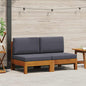 2-piece center sofa cushions cream white acacia wood