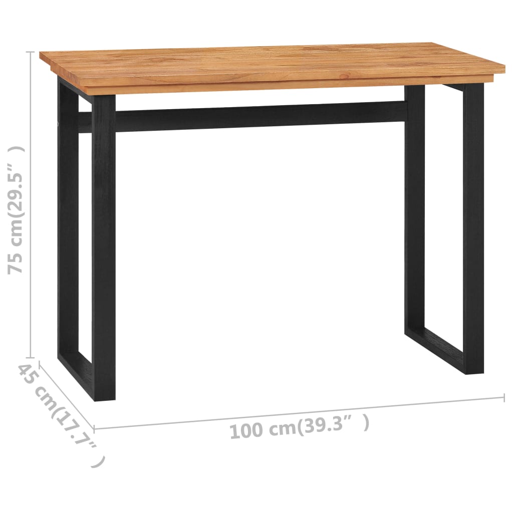 Escritorio de madera maciza de teca 100x45x75 cm