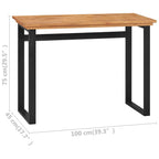 Escritorio de madera maciza de teca 100x45x75 cm